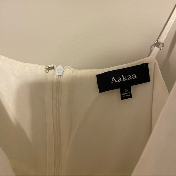 Cream V-Neck Mini Dress - Picture 4 of 4